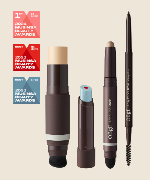 OBGE OBGE Men's Makeup Set - Face Line Stick + Natural Cover Foundation + Easy Pencil Brow + Mood Change Lip Balm