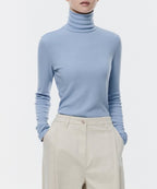 MUSINSA STANDARD WOMAN MUSINSA STANDARD WOMAN Women's T-Shirt Slim Turtleneck Sky Blue