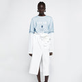 YCH SHEER-PANELLED LAYERED T-SHIRT BLUE (R25TS11111BL)