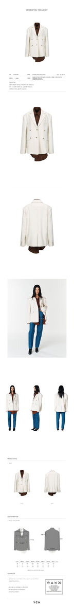 YCH LAYERED TWO-TONE JACKET IVORY (F23JK103IV)