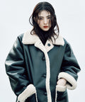 MUSINSA STANDARD WOMAN MUSINSA STANDARD WOMAN Women's Reversible Synthetic Leather Shearling Half Coat [Black]
