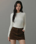 MUSINSA STANDARD WOMAN MUSINSA STANDARD WOMAN Women's Ribbed Slim Crew Neck Knit [Ivory]