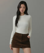 MUSINSA STANDARD WOMAN MUSINSA STANDARD WOMAN Women's Ribbed Slim Crew Neck Knit [Ivory]