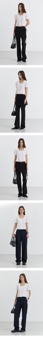 DUNST FRILL COLLARED BLOUSE WHITE_UDBL5B225WT