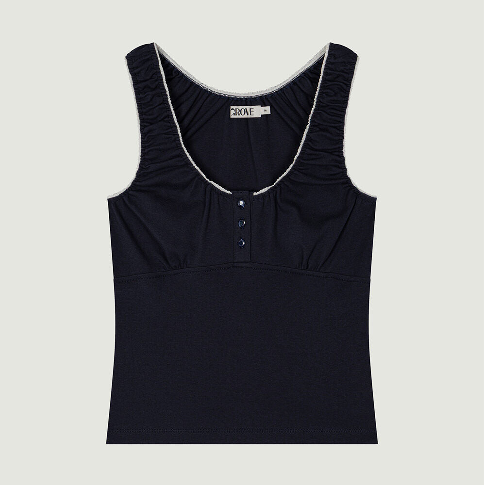 GROVE IKA SLEEVELESS TOP (NAVY)