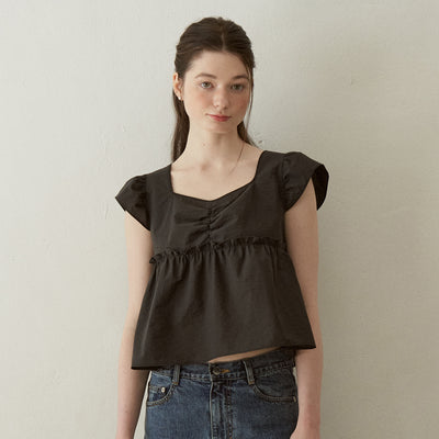 Blossom Ribbon Crop Top (Black)