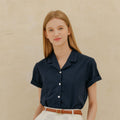 YUPPE SEERSUCKER COLLAR SHIRT_NAVY