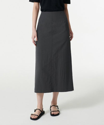 MUSINSA STANDARD WOMAN Women's Crinkle Long Skirt [Gray]