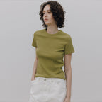 HUNCH Ribbed Incision Slim Tee (3color)