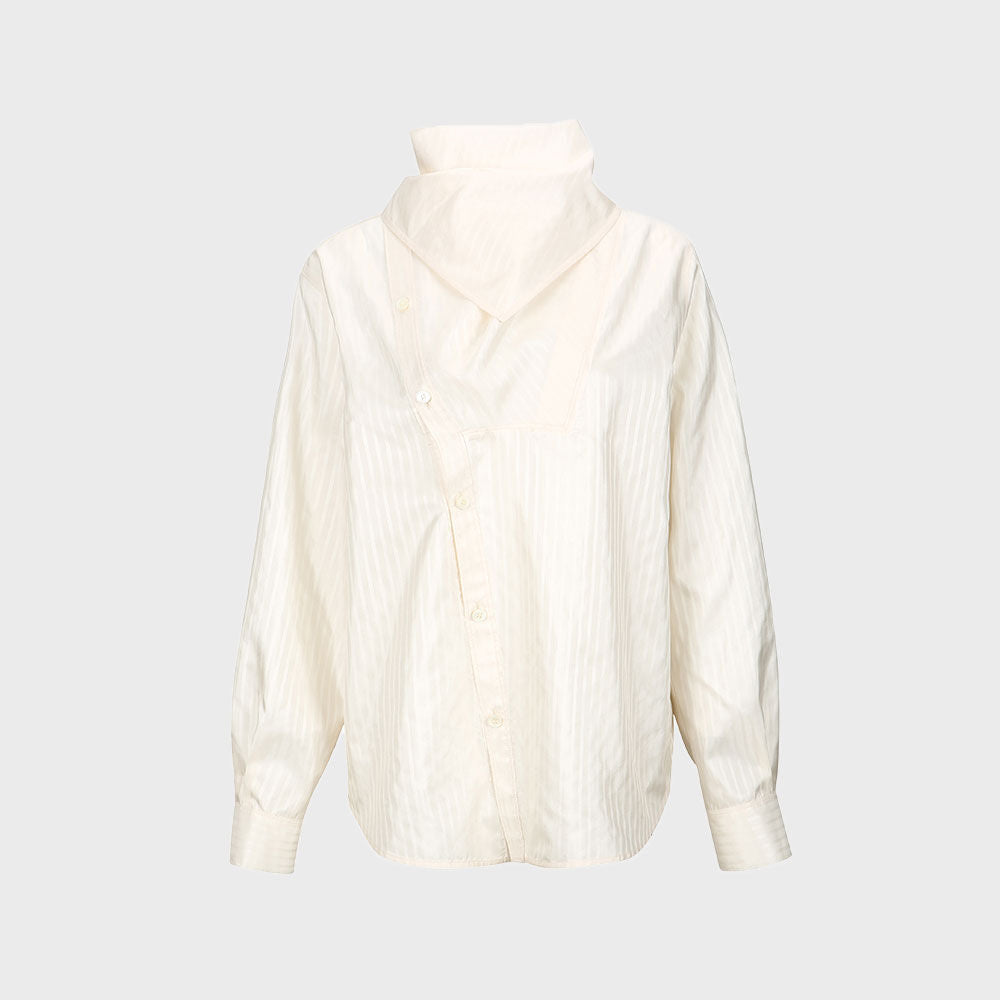 YCH SCARF BLOUSE IVORY (W23BL305IV)