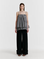 EENK YAEL Lace-printed Volume Top - Black