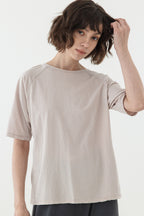 KOZNOK Maria Nagrang Layered Cotton Summer Women's Short Sleeve T-Shirt Inner Tee Indie Pink
