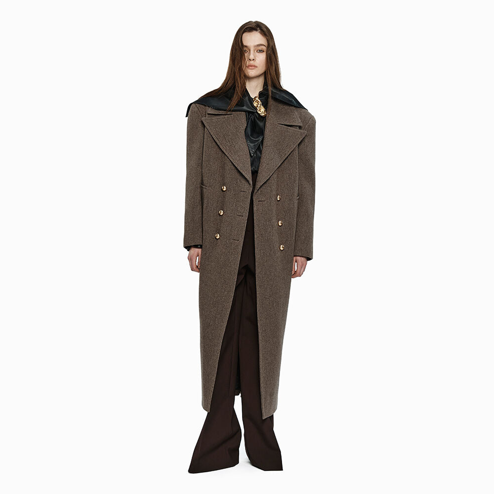YCH DOUBLE LAYERED PANTS BROWN (W24PT5021BR)