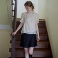 KNOWN BETTER Shiny layered blouse [KNSS08BL01]_Cream