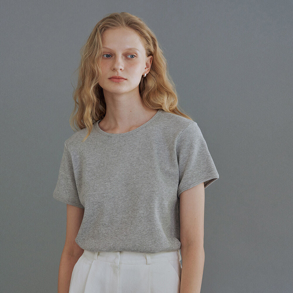 URAGO Waffle half t-shirt_3colors