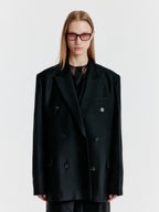 EENK YENNY Oversized Double-breasted Jacket - Black