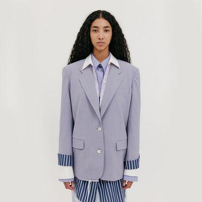 Single-Breasted Blazer - Lavender
