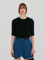 EENK ZIGGIE Short Sleeve Knit Top - Black