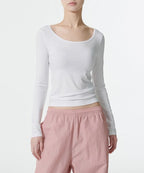 MUSINSA STANDARD WOMAN MUSINSA STANDARD WOMAN T-Shirt Slim Ballerina Long Sleeve [White]