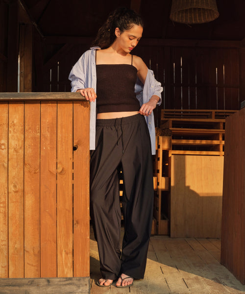 MUSINSA STANDARD WOMAN MUSINSA STANDARD WOMAN Women's Cooling Deep Tuck Wide Banding Pants [Black]