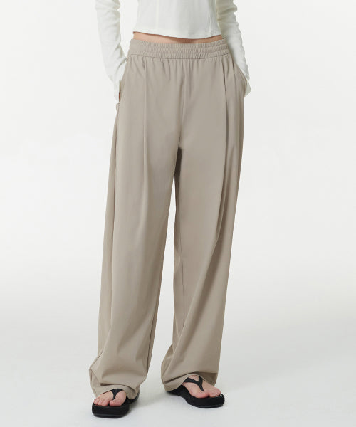 MUSINSA STANDARD WOMAN MUSINSA STANDARD WOMAN Women's Cooling Deep Tuck Wide Banding Pants Greyish Beige