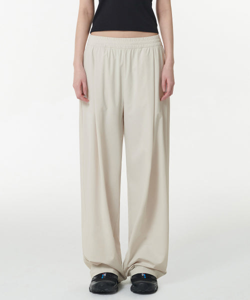 MUSINSA STANDARD WOMAN MUSINSA STANDARD WOMAN Women's Cooling Deep Tuck Wide Banding Pants (Cream)