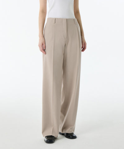 MUSINSA STANDARD WOMAN Slacks Waist Bandless Wide [Warm Sand]