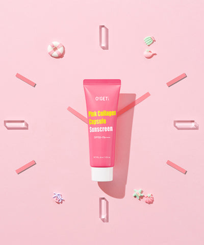 OGET Pink Collagen Capsule Sunscreen 40ml SPF 50+