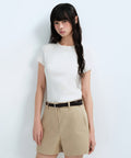 MUSINSA STANDARD WOMAN MUSINSA STANDARD WOMAN T-Shirt Slim Crew Neck (Cream)