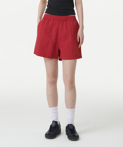 MUSINSA STANDARD WOMAN Women's Nylon Banding Shorts [Red]