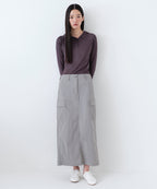 MUSINSA STANDARD WOMAN MUSINSA STANDARD WOMAN Cargo Maxi Skirt (Light Gray)