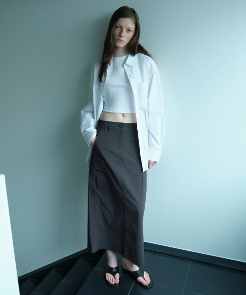 MUSINSA STANDARD WOMAN MUSINSA STANDARD WOMAN Cargo Maxi Skirt [Gunmetal]