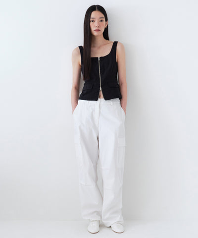 MUSINSA STANDARD WOMAN Women's Wide Cargo Pants (White)