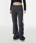 MUSINSA STANDARD WOMAN MUSINSA STANDARD WOMAN Women's Pants Semi Boot Cut Utility Cargo [Dark Gray]