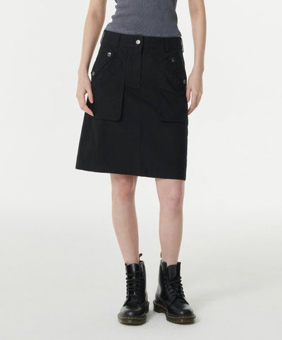 MUSINSA STANDARD WOMAN Women's Cargo Knee Length Skirt (Black)