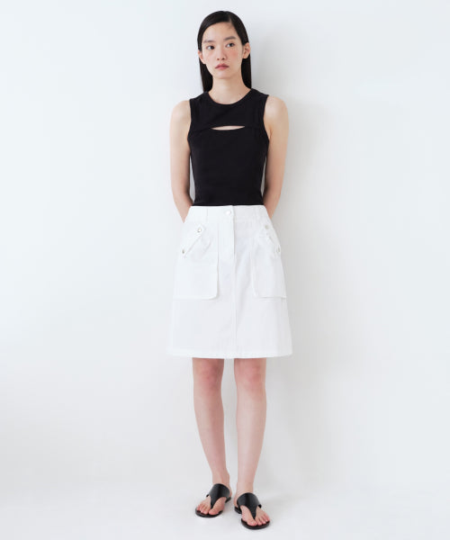 MUSINSA STANDARD WOMAN MUSINSA STANDARD WOMAN Cargo Knee Length Skirt (White)