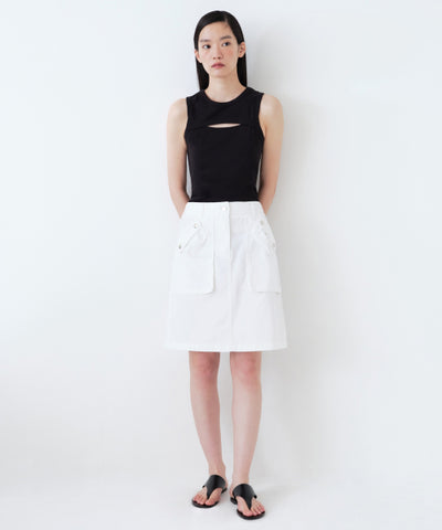 MUSINSA STANDARD WOMAN Cargo Knee Length Skirt (White)