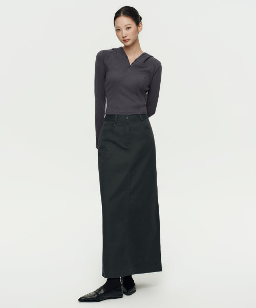 MUSINSA STANDARD WOMAN MUSINSA STANDARD WOMAN Women's CP Maxi Skirt Dark Gray