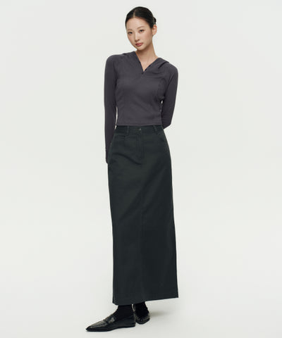 MUSINSA STANDARD WOMAN Women's CP Maxi Skirt Dark Gray