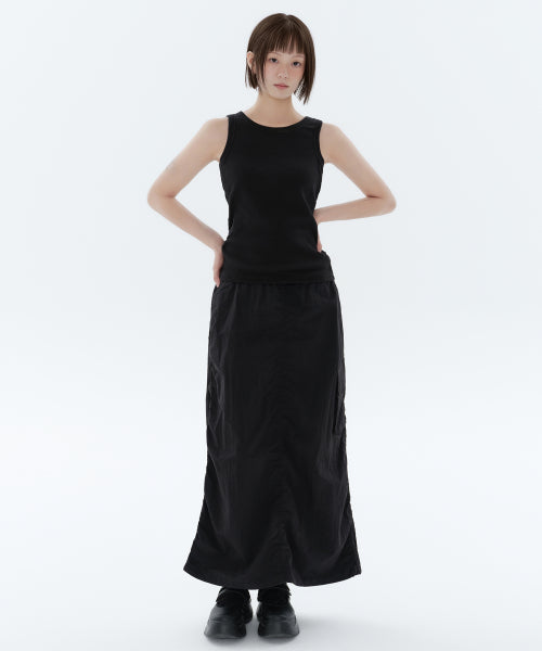 MUSINSA STANDARD WOMAN MUSINSA STANDARD WOMAN Nylon Parachute Skirt [Black]