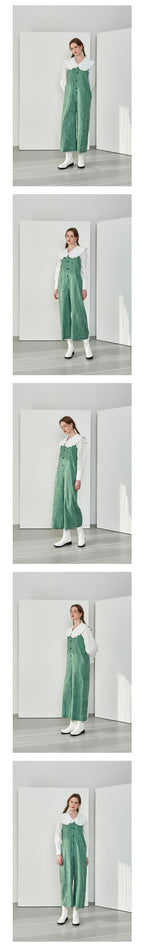 MAKEATOAST V-NECK CHECK JUMP SUIT GREEN MTBBSJS00252