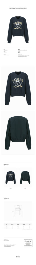 YCH THE ANGEL PRINTING SWEATSHIRT NAVY (W24TS11112NV)