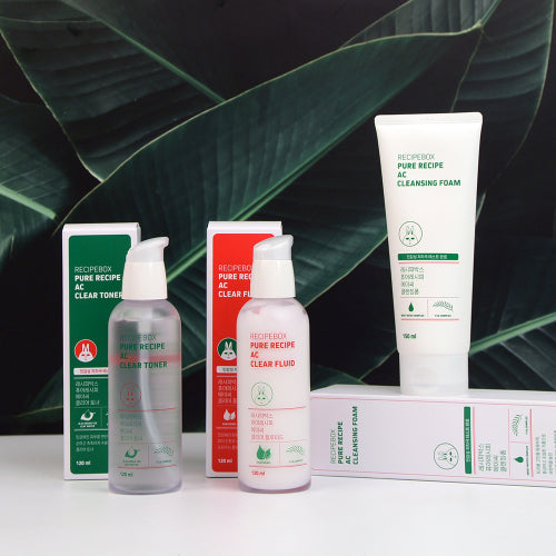 RECIPEBOX Teen acne AC foam cleansing skin lotion 3-piece set
