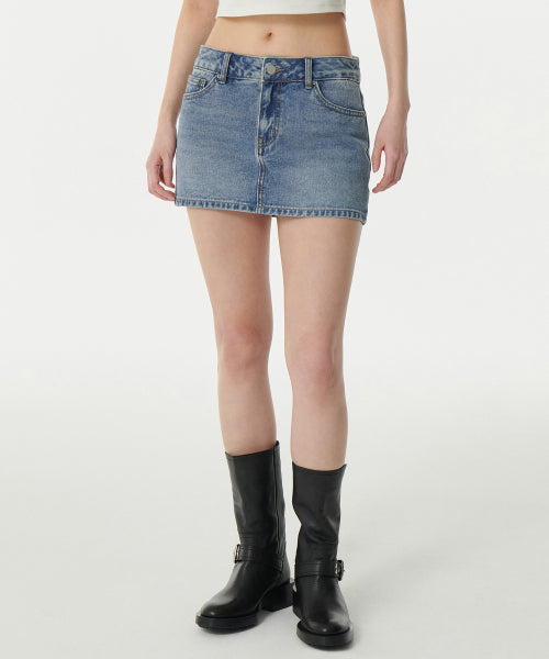 MUSINSA STANDARD WOMAN MUSINSA STANDARD WOMAN Denim Mini Skirt Light Indigo
