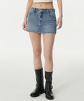 MUSINSA STANDARD WOMAN MUSINSA STANDARD WOMAN Denim Mini Skirt Light Indigo
