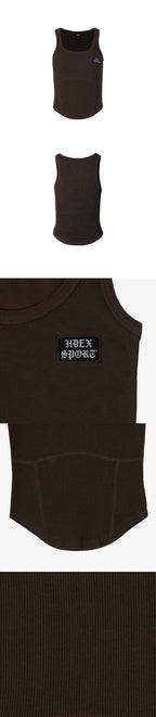 HDEX Women's Round Cover Stitch Tank Top (Brown)