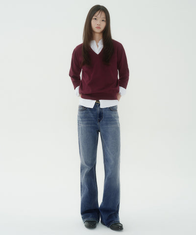 MUSINSA STANDARD WOMAN Women's Boot Cut Denim Pants Medium Indigo