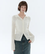 MUSINSA STANDARD WOMAN MUSINSA STANDARD WOMAN Cardigan Slim Collared [Ivory]