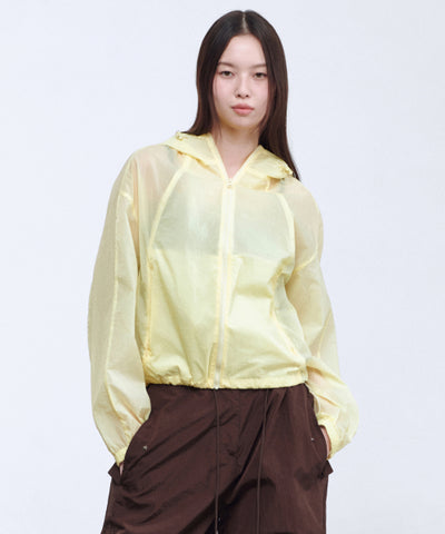MUSINSA STANDARD WOMAN Women's Sheer Hooded Windbreaker Jacket [Lemon]