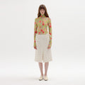 EENK SOL Floral-Print Mockneck Top - Green Multi
